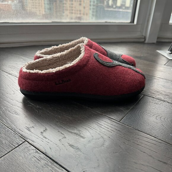 LL BEAN Women's Daybreak Scuffs Motif - Deepest Red/Charcoal Cat - Picture 6 of 8